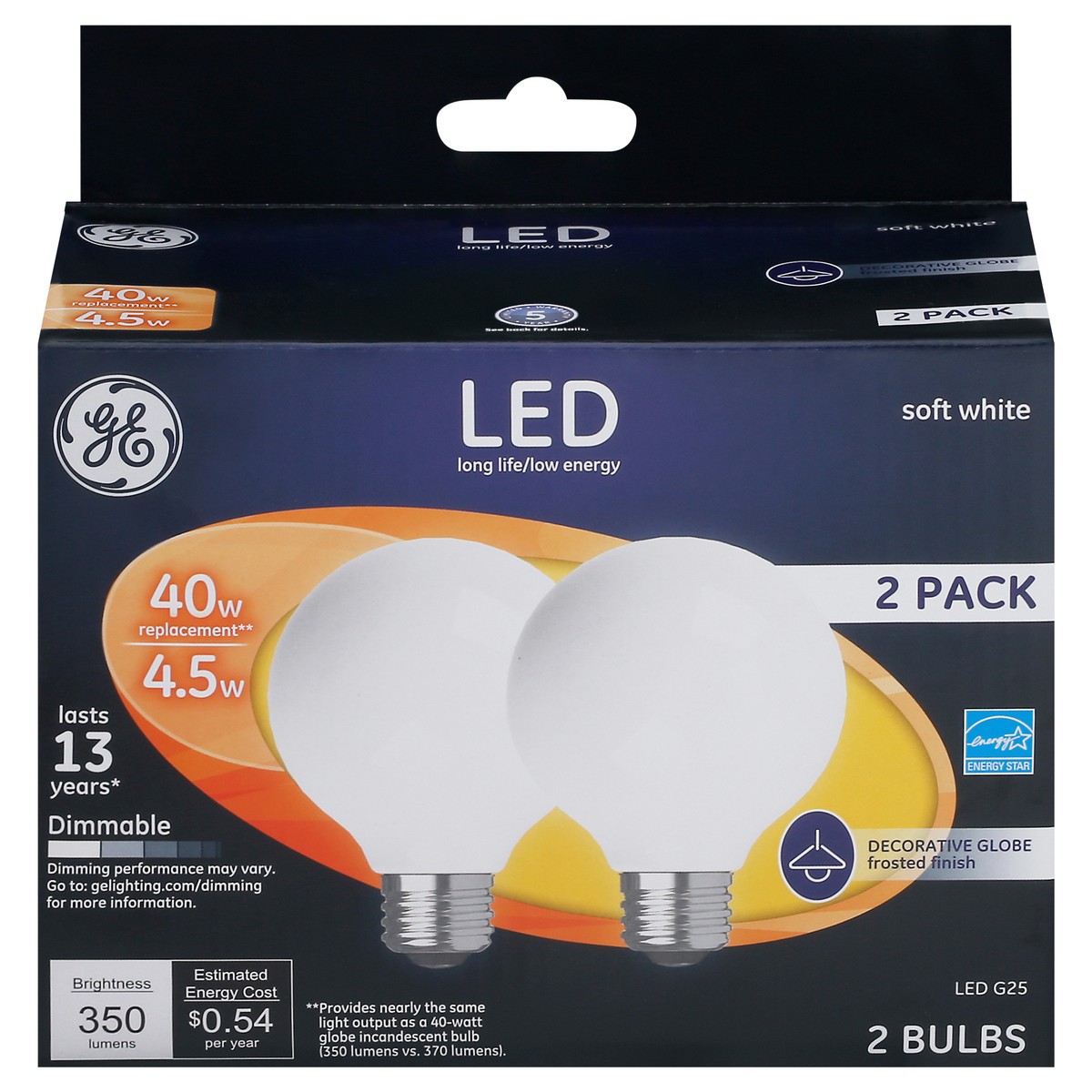 slide 6 of 11, GE LED Soft White 2 Pack Bulbs 2 ea, 2 ct