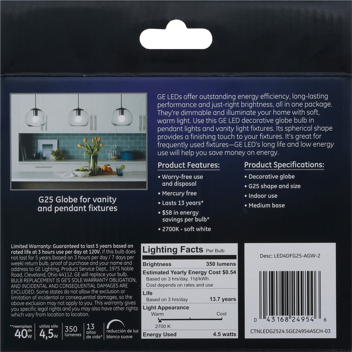 slide 7 of 11, GE LED Soft White 2 Pack Bulbs 2 ea, 2 ct