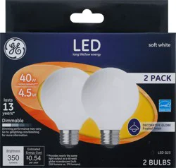 GE LED Soft White 2 Pack Bulbs 2 ea