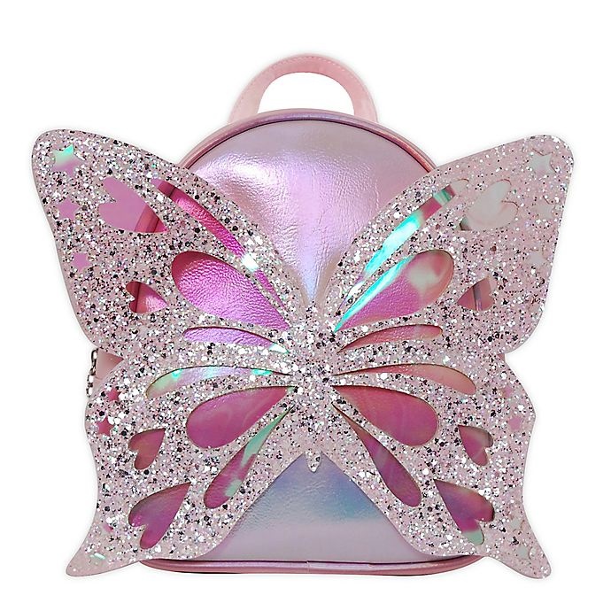 slide 1 of 1, OMG Accessories Glitter Butterfly Mini Backpack - Pink, 1 ct