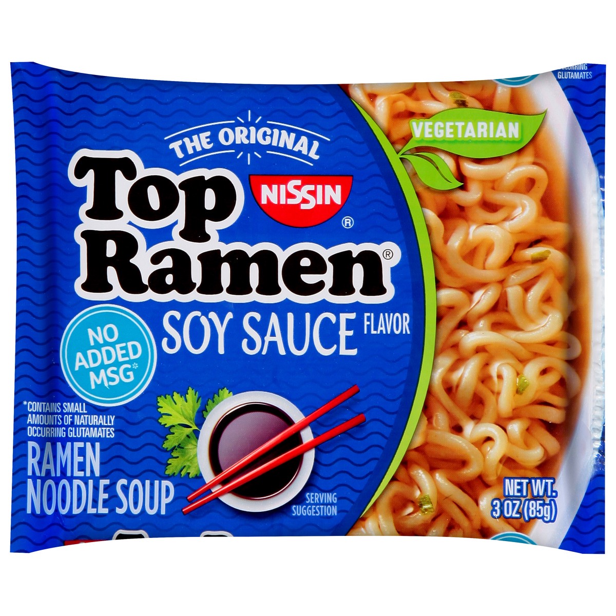 slide 1 of 6, Top Ramen Soy Sauce Ramen Noodle Soup 3 oz, 3 oz