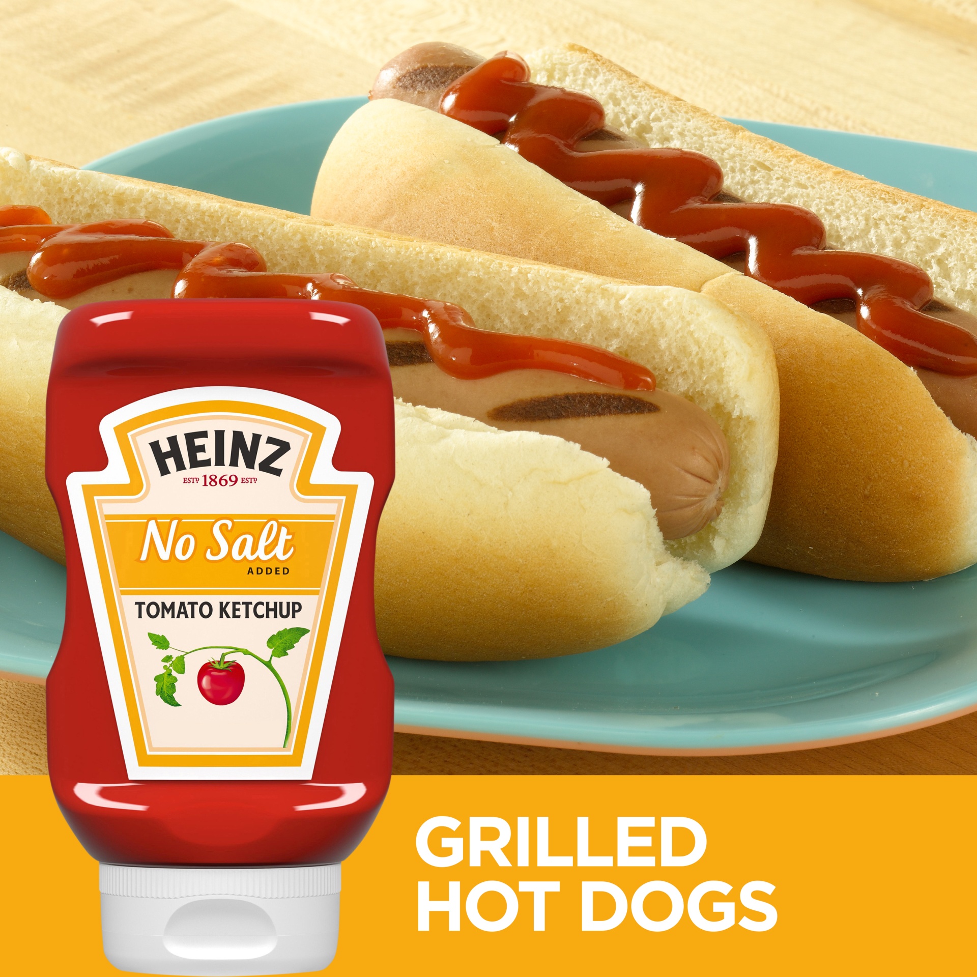 slide 6 of 11, Heinz Tomato Ketchup with No Salt Added, 14 oz