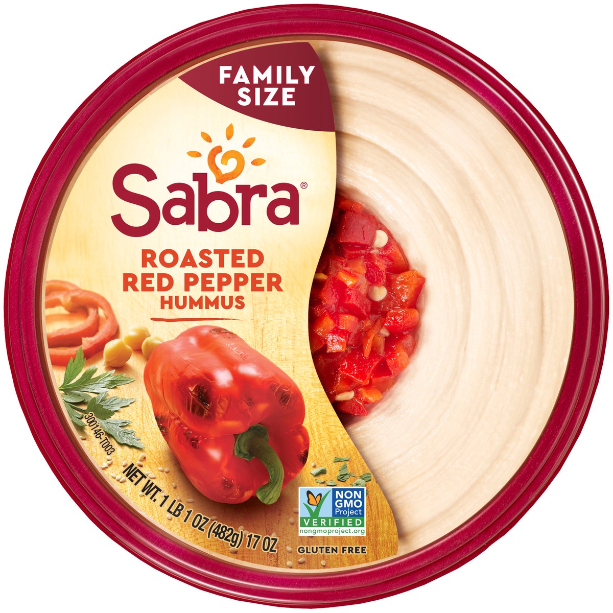 slide 8 of 12, Sabra Roasted Red Pepper Hummus, Family Size, 17 oz, 17 oz