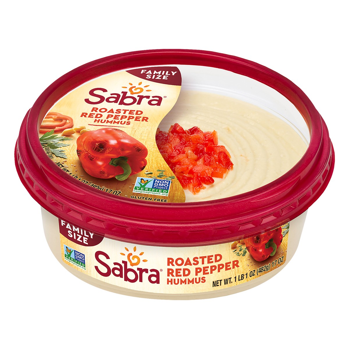 slide 2 of 12, Sabra Roasted Red Pepper Hummus, Family Size, 17 oz, 17 oz