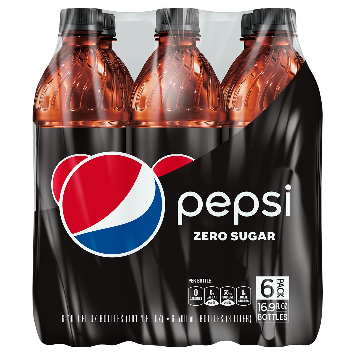 slide 2 of 8, Pepsi Zero Sugar Soda Cola 16.9 Fl Oz, 6 Count, 101.4 oz