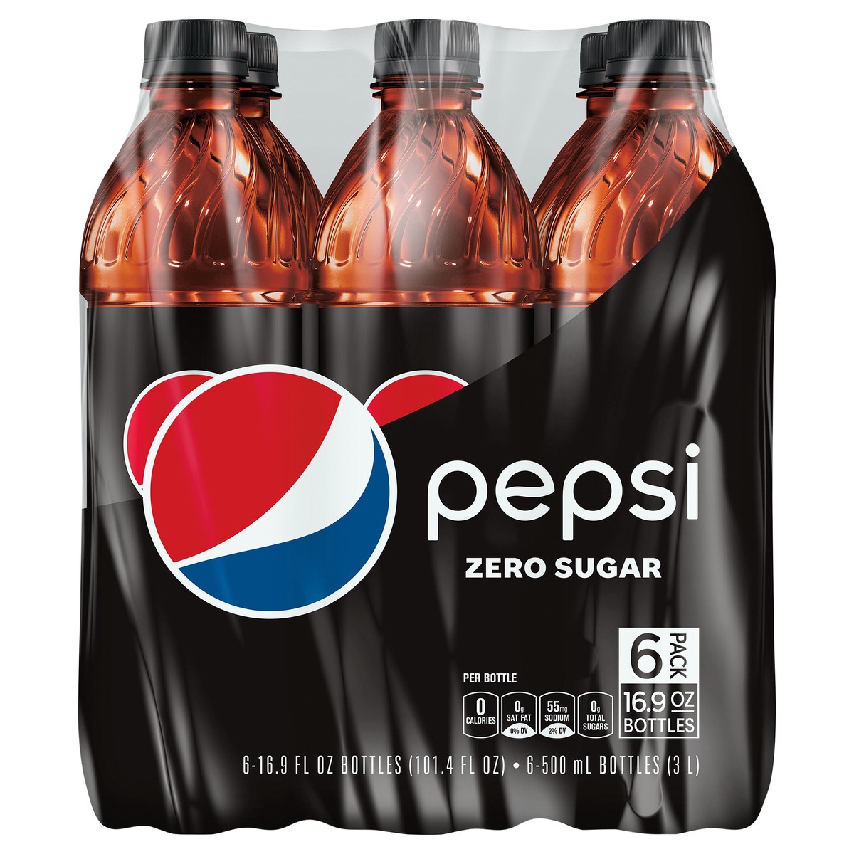 slide 4 of 8, Pepsi Zero Sugar Soda Cola 16.9 Fl Oz, 6 Count, 101.4 oz