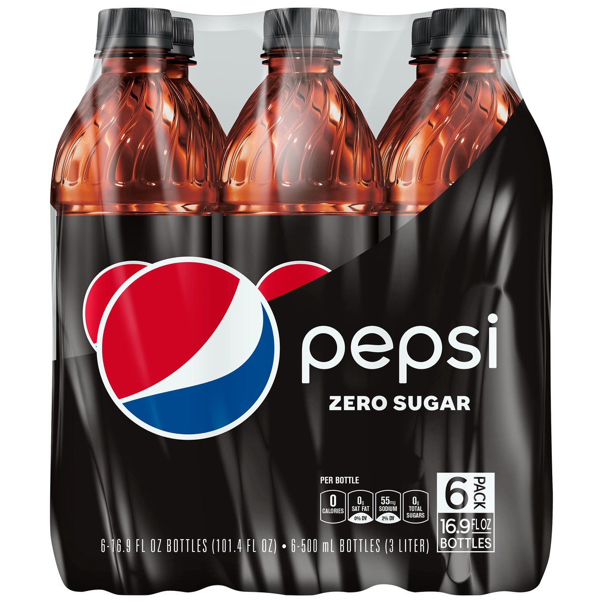 slide 5 of 8, Pepsi Zero Sugar Soda Cola 16.9 Fl Oz, 6 Count, 101.4 oz