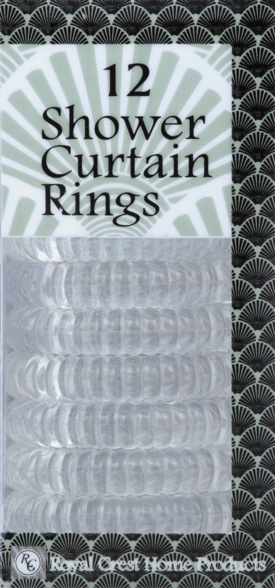 slide 3 of 5, Royal Crest Shower Curtain Rings - Clear, 12 ct