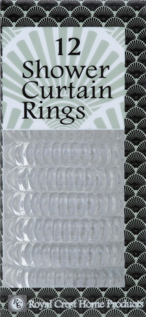 slide 4 of 5, Royal Crest Shower Curtain Rings - Clear, 12 ct