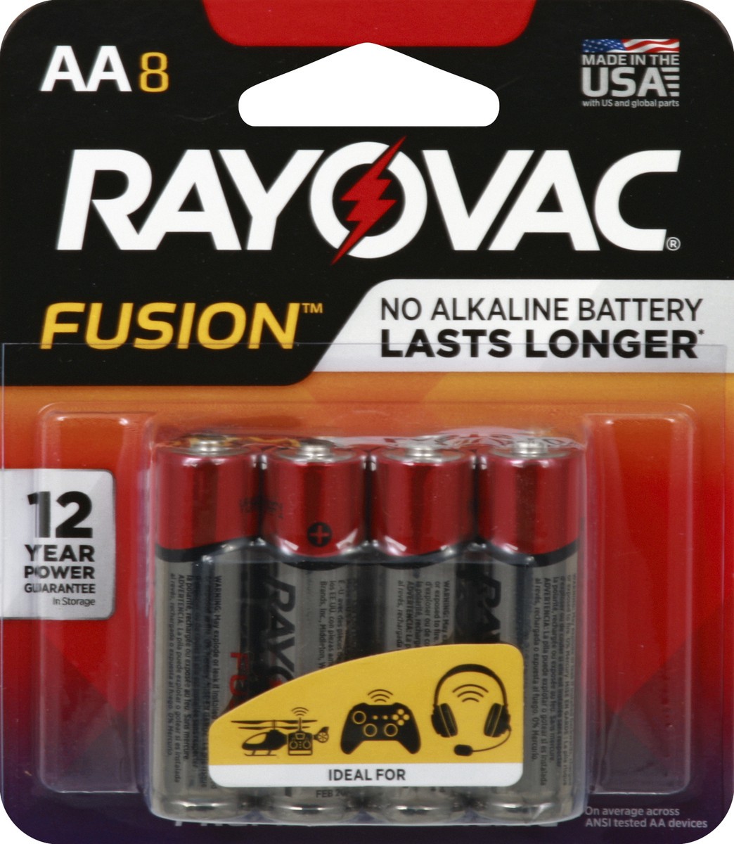 slide 2 of 2, Rayovac Fusion AA Advanced Alkaline 8 Pack Batteries 8 ea, 8 ct