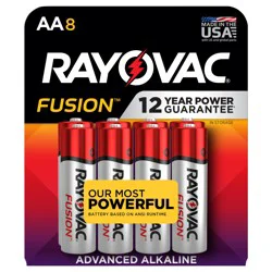 Rayovac Fusion AA Advanced Alkaline 8 Pack Batteries 8 ea