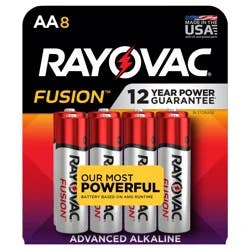 Rayovac Fusion AA Advanced Alkaline 8 Pack Batteries 8 ea