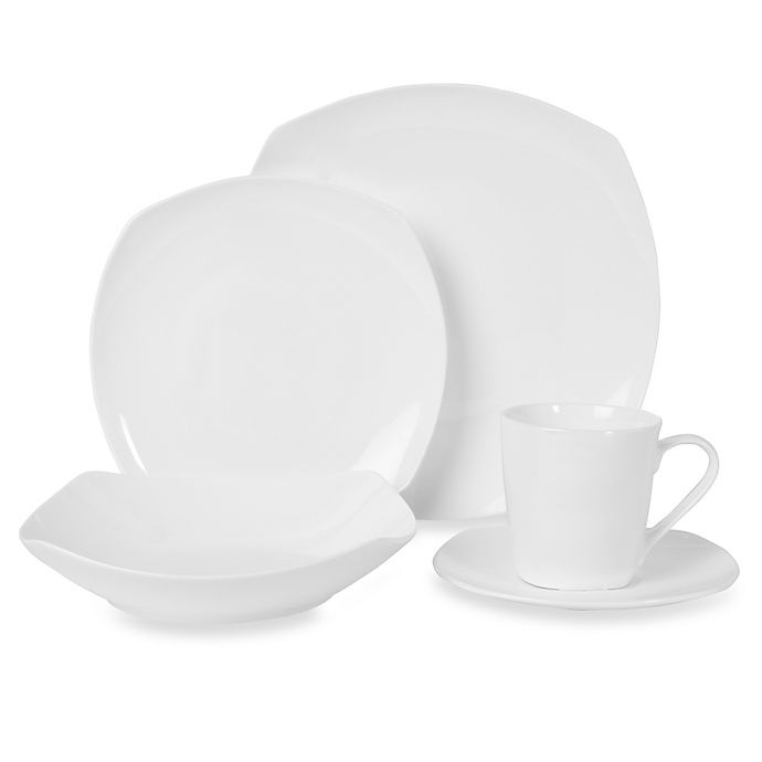 slide 1 of 2, Nevaeh White by Fitz and Floyd Soft Square Place Setting, 5 ct