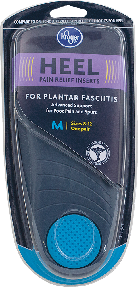 slide 1 of 1, Kroger Men's Heel Pain Relief Inserts, 1 ct