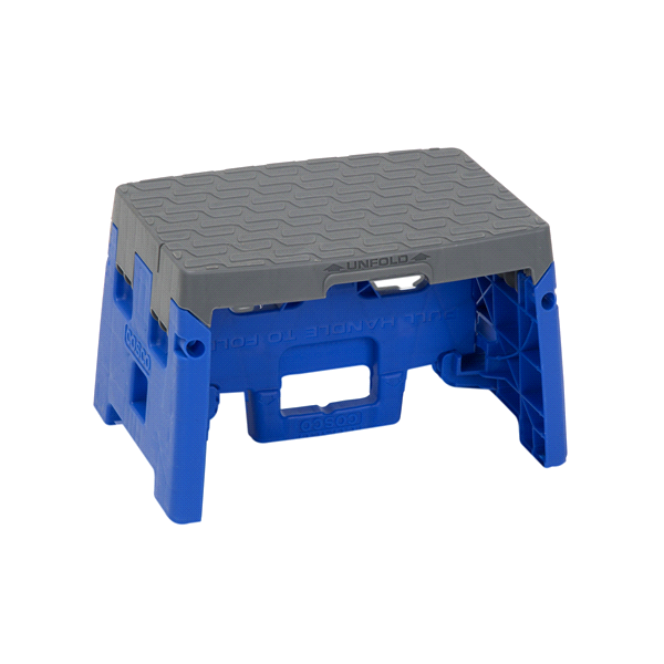 slide 9 of 9, Cosco 1-Step Folding Step Stool - Blue/Gray, 1 ct