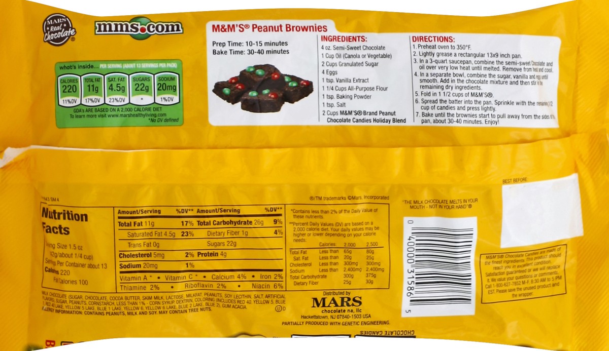 slide 5 of 6, M&M's Holiday Peanut Chocolate Candies 19.2 Ounce, 19.2 oz