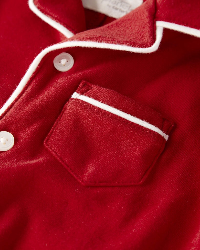 slide 2 of 3, Littleplanet Baby Organic Cotton Coat Style Pajamas Perfect Red NB, 1 ct