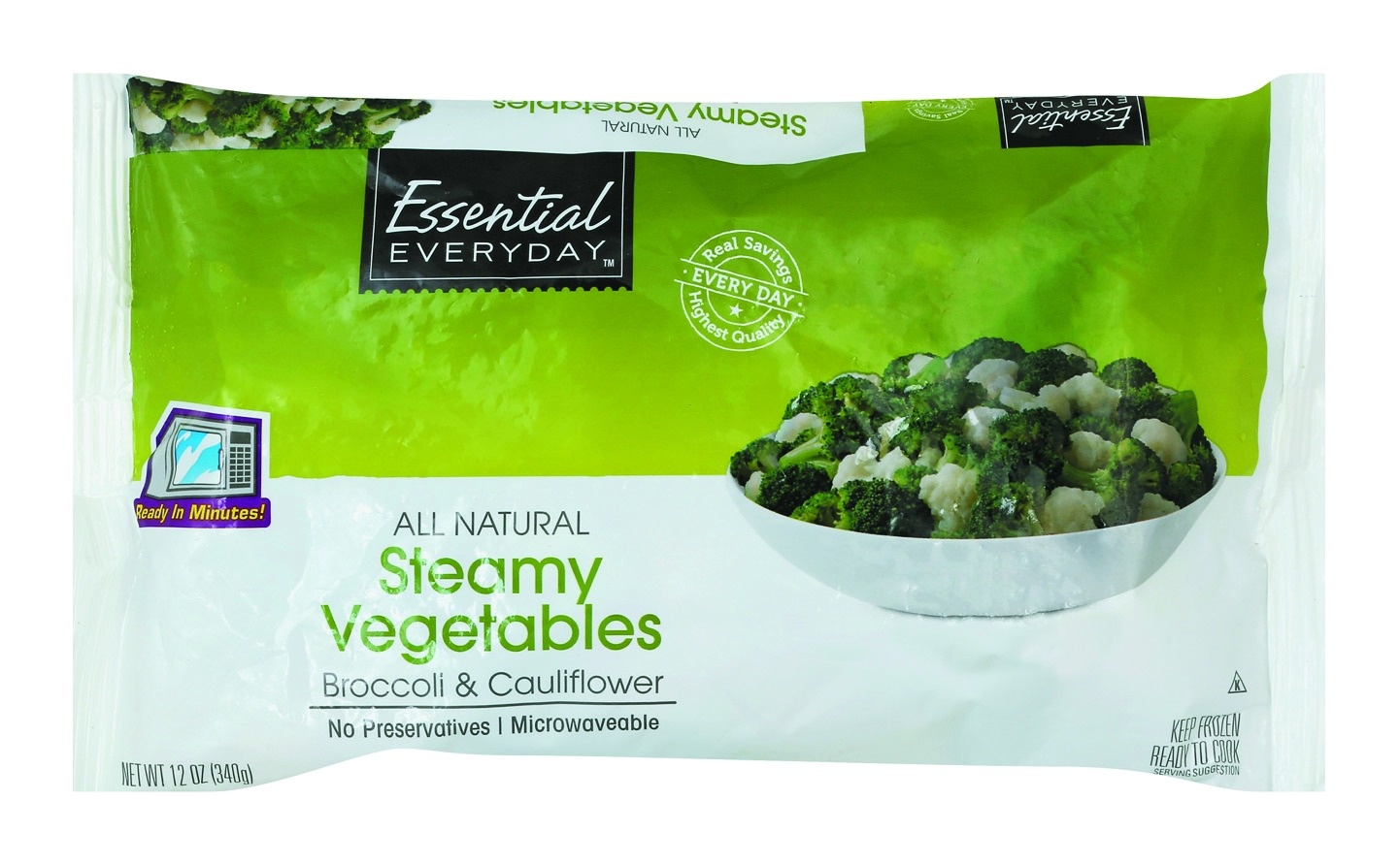 slide 1 of 1, Essential Everyday Steamy Vegetables Broccoli, Cauliflower & Carrots, 12 oz