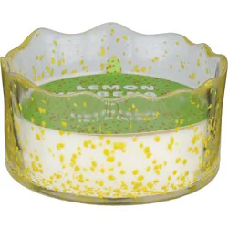 Destination Holiday Lemon Verbena & Citronella Scented Spotted Glass Candle