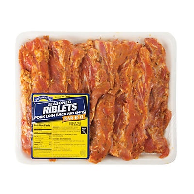 slide 1 of 1, H-E-B Pork Riblets Seasoned, per lb