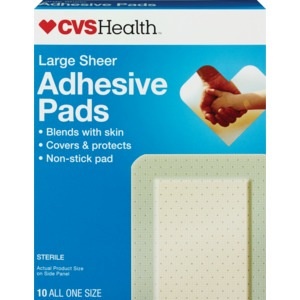 slide 1 of 1, CVS Health Adhesive Pads Large, 10 ct