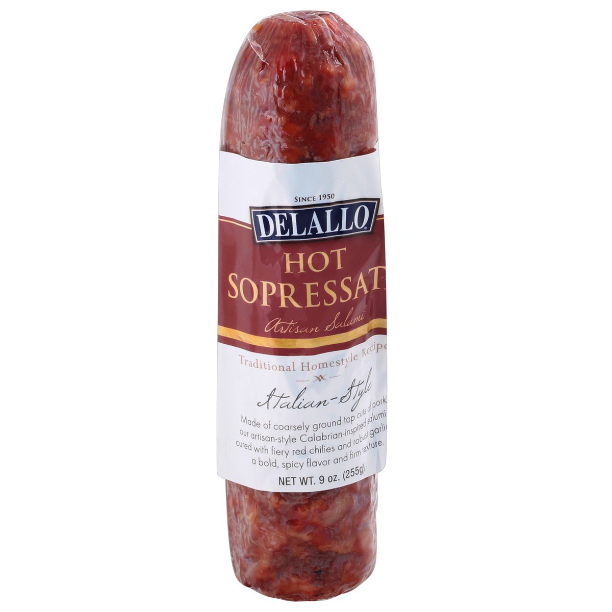 slide 7 of 9, Delallo Hot Sopressata - 9 Oz, 9 oz