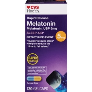 slide 1 of 1, CVS Health Rapid Release Melatonin Usp Sleep Aid, 120 Ct, 120 ct