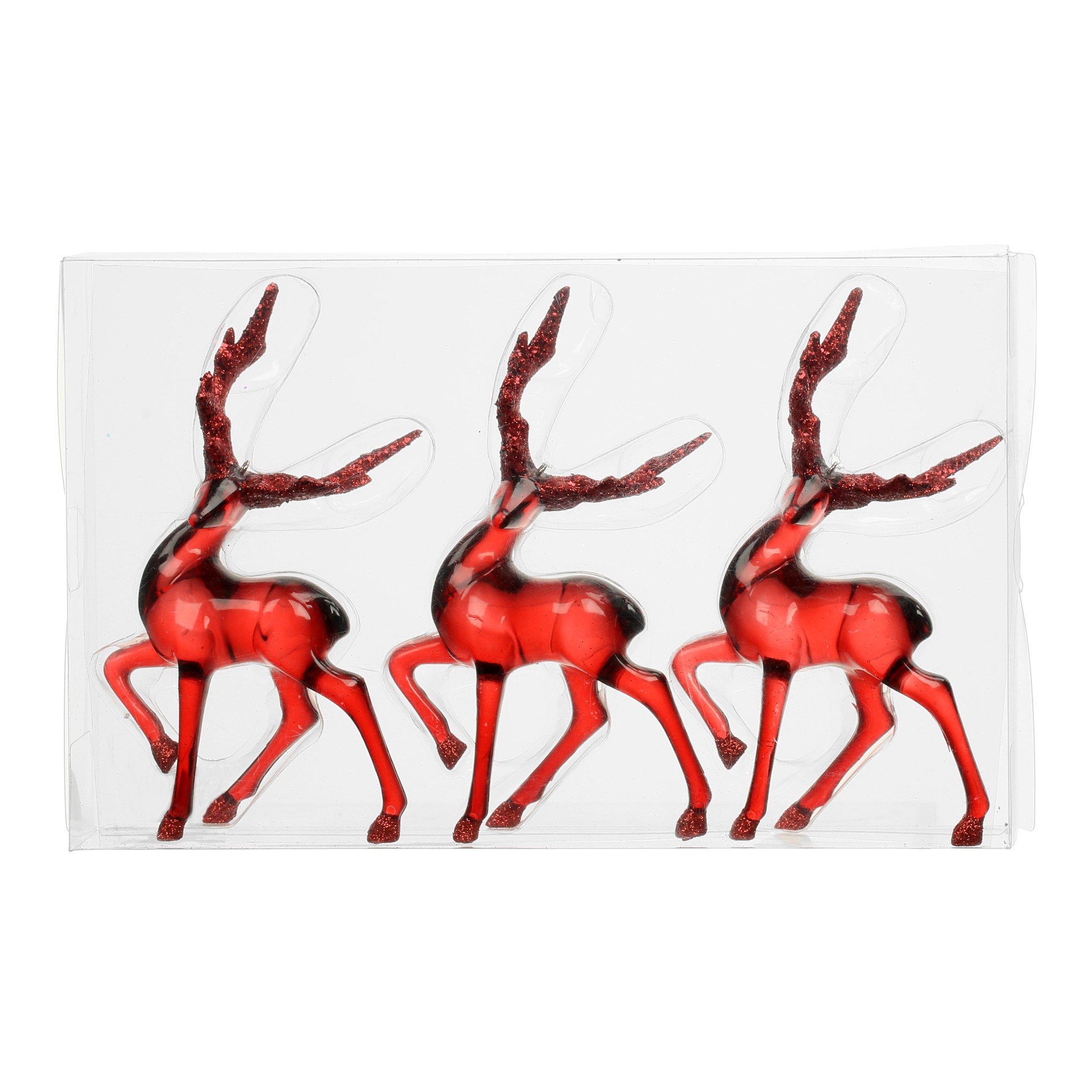slide 3 of 3, 3 Pack 6.3" Red Reindeer Shatterproof Ornaments By Ashland, 3 ct