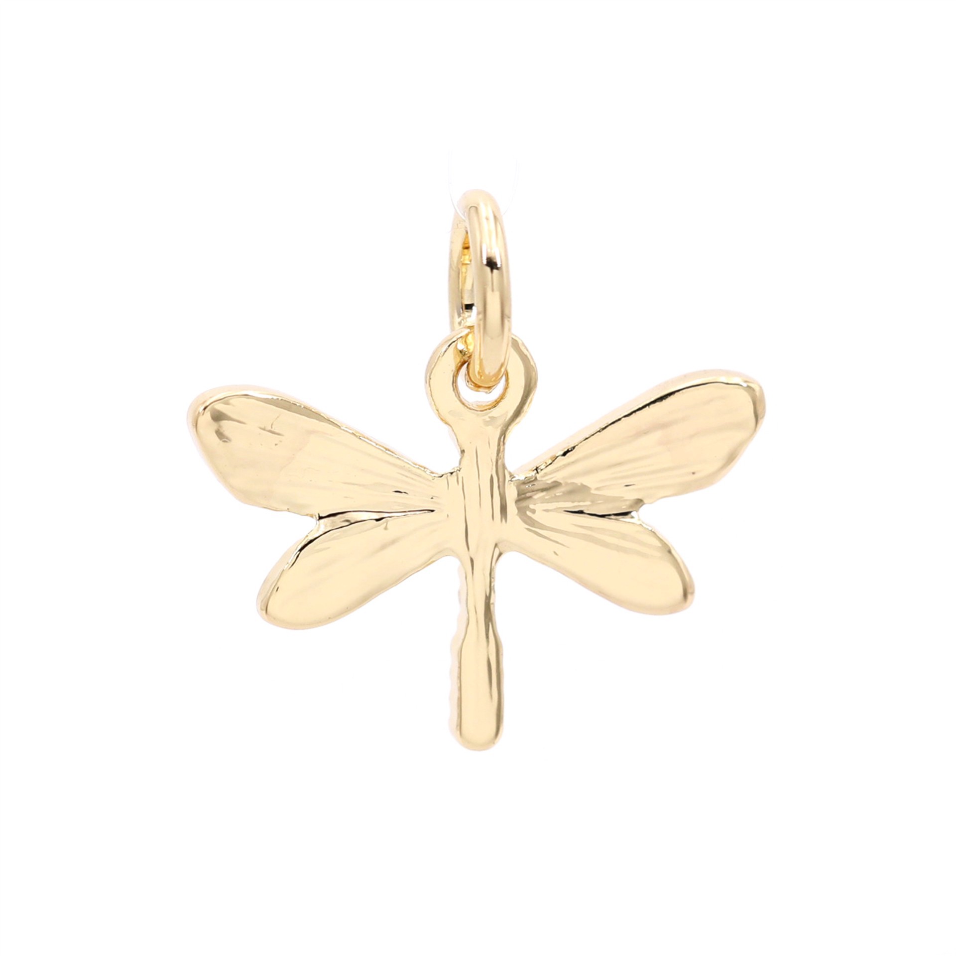 slide 6 of 6, 14k Gold Plated Dragonfly Charm By Bead Landing, 0.66 in x 0.69 in x 0.08 in