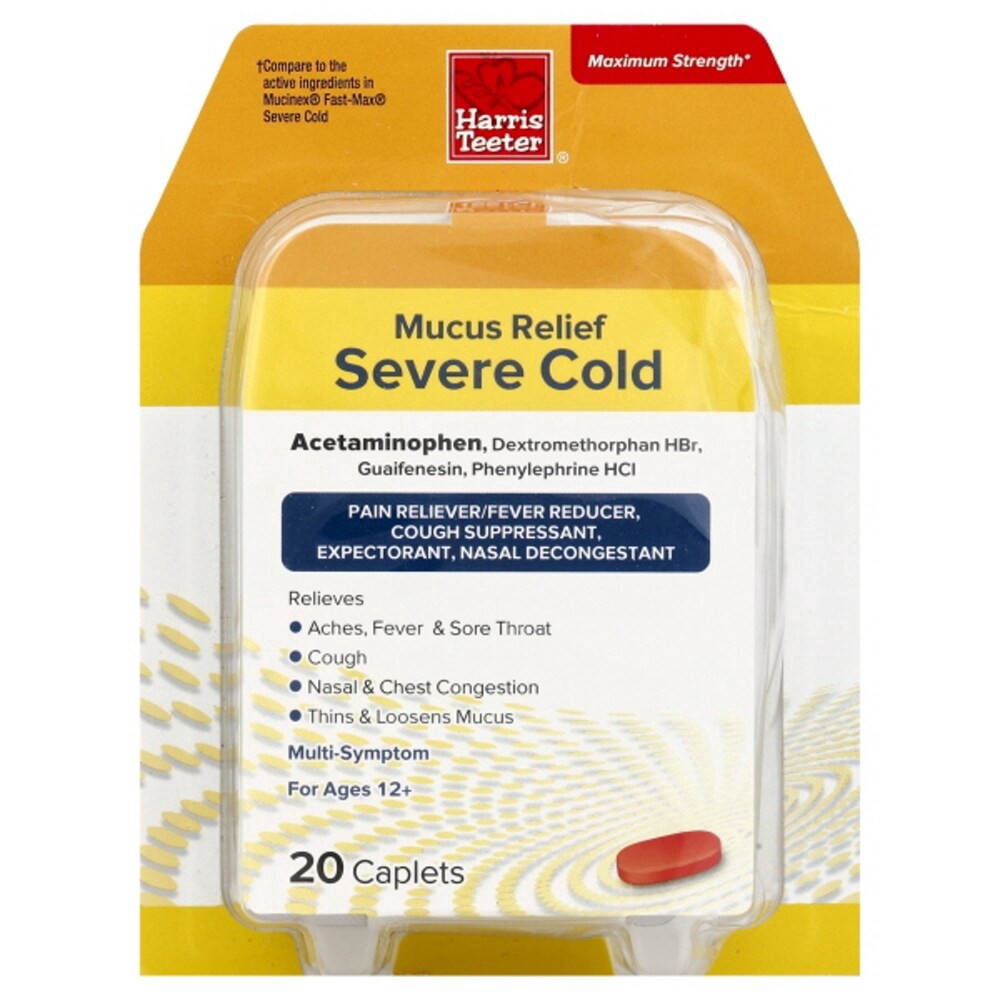 slide 2 of 2, Harris Teeter™ Mucus Relief Severe Cold Caplets, 20 ct