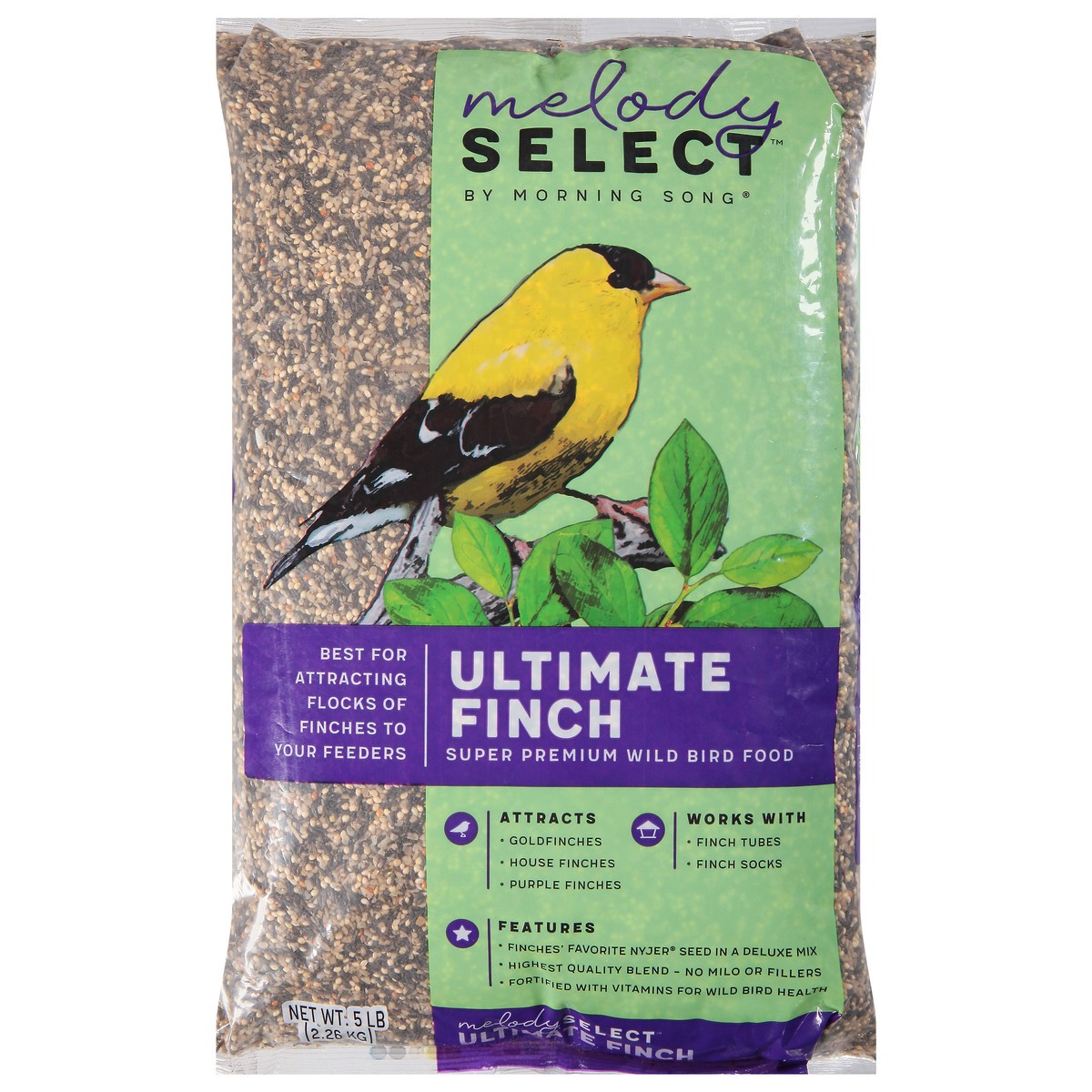 slide 1 of 9, Morning Song Melody Select Super Premium Ultimate Finch Wild Bird Food 5 lb, 5 lb