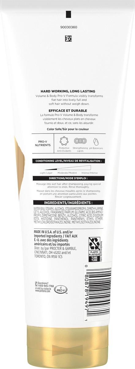 slide 2 of 3, Pantene Sheer Volume 72 HR Fullness Conditioner 10.4 FL OZ/308mL, 10.4 fl oz