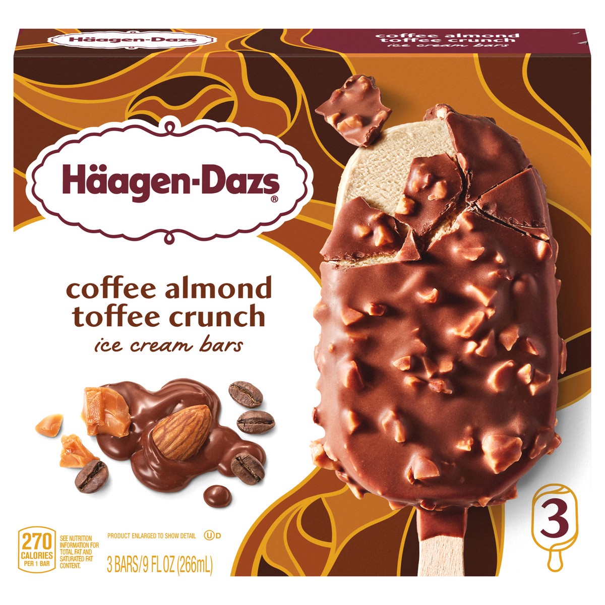 slide 1 of 5, Häagen-Dazs Coffee Almond Toffee Crunch Ice Cream 3 - 9 fl oz Bars, 3 ct