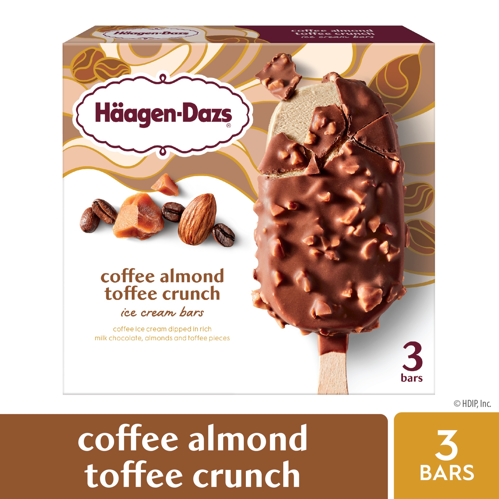 slide 1 of 7, Häagen-Dazs Coffee Almond Crunch Ice Cream Bars, 3 ct; 3 fl oz