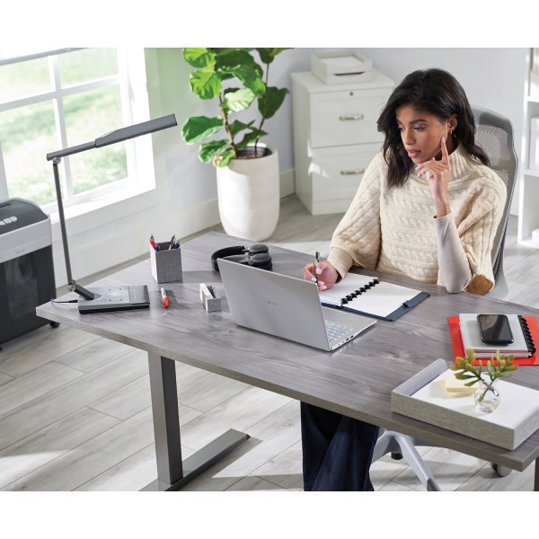 slide 4 of 10, Workpro Led Usb Desk Lamp With Wireless Charger And Timer, 17-1/2""H, Brushed Metal/Gray, 1 ct