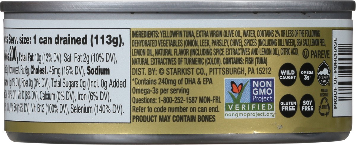 slide 2 of 12, StarKist E.V.O.O. Solid Yellowfin Tuna with Lemon Dill in Extra Virgin Olive Oil 4.5 oz, 4.5 oz