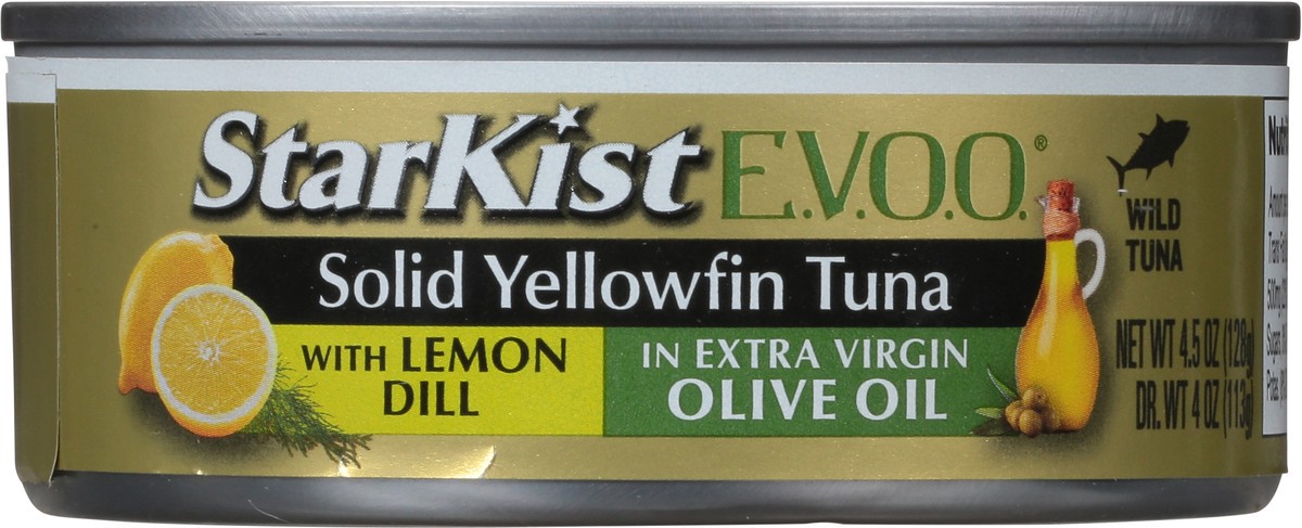 slide 3 of 12, StarKist E.V.O.O. Solid Yellowfin Tuna with Lemon Dill in Extra Virgin Olive Oil 4.5 oz, 4.5 oz