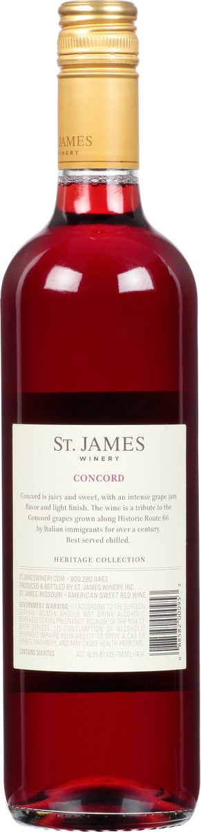 slide 5 of 10, St. James Winery Winery Concord Wine, 750 ml