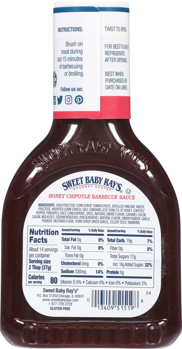 slide 11 of 12, Sweet Baby Ray's Honey Chipotle Barbecue Sauce, 18 oz