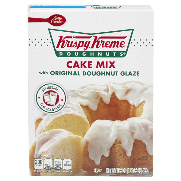 slide 1 of 1, Betty Crocker Krispy Kreme Doughnuts Cake Mix with Original Doughnut Glaze, 16.3 oz
