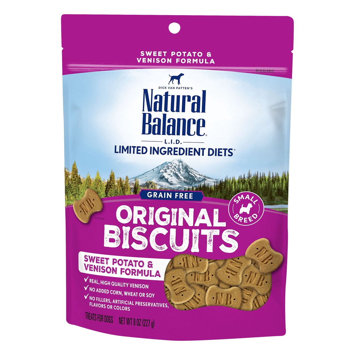 slide 6 of 7, Natural Balance L.I.T. Limited Ingredient Treats Sweet Potato & Venison Formula Small Breed Dry Dog Treats, 8-Ounce, 8 oz