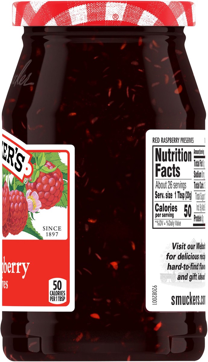 slide 7 of 8, Smucker's Red Raspberry Preserves Spread, 18 oz