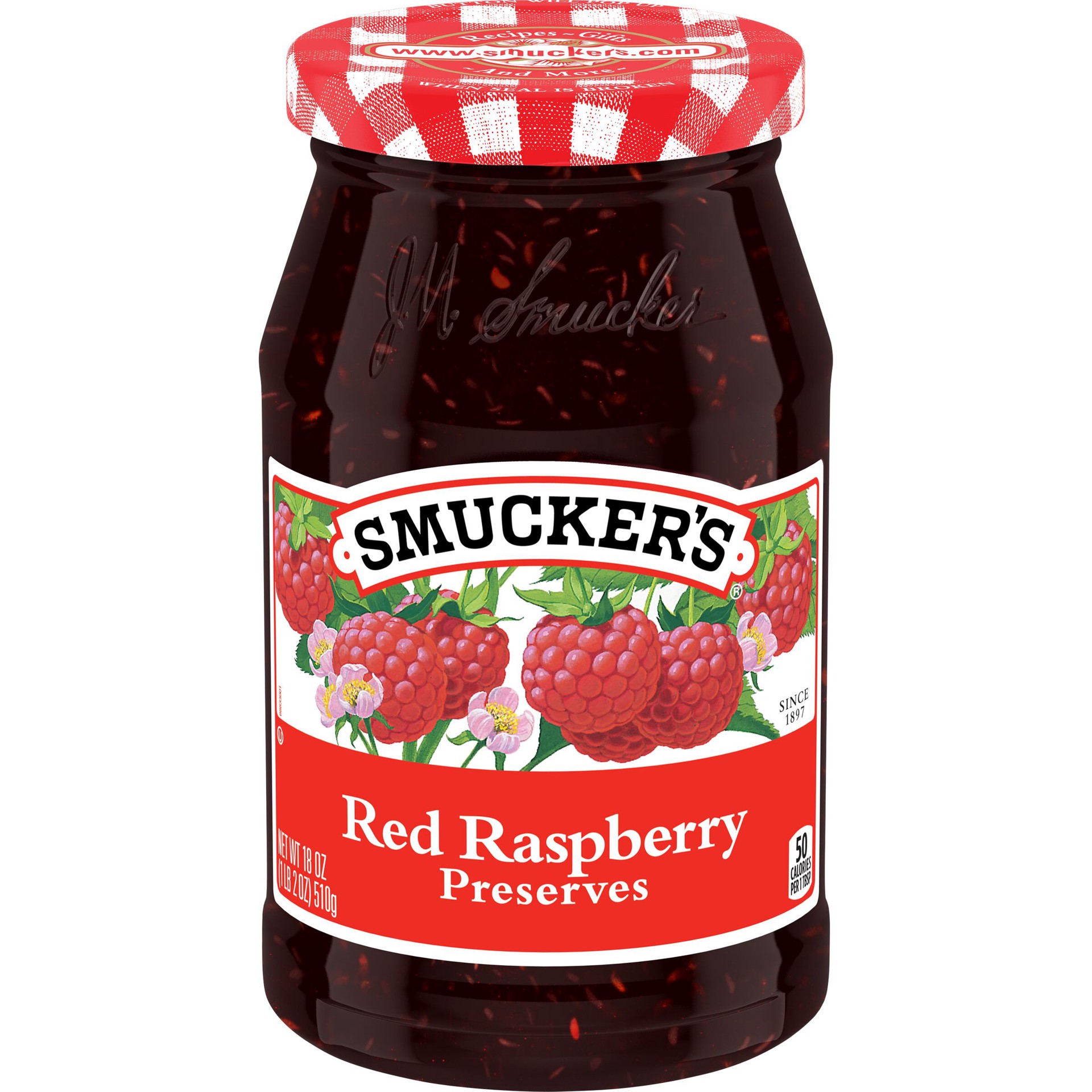 slide 1 of 8, Smucker's Preserves, Red Raspberry, 18 oz