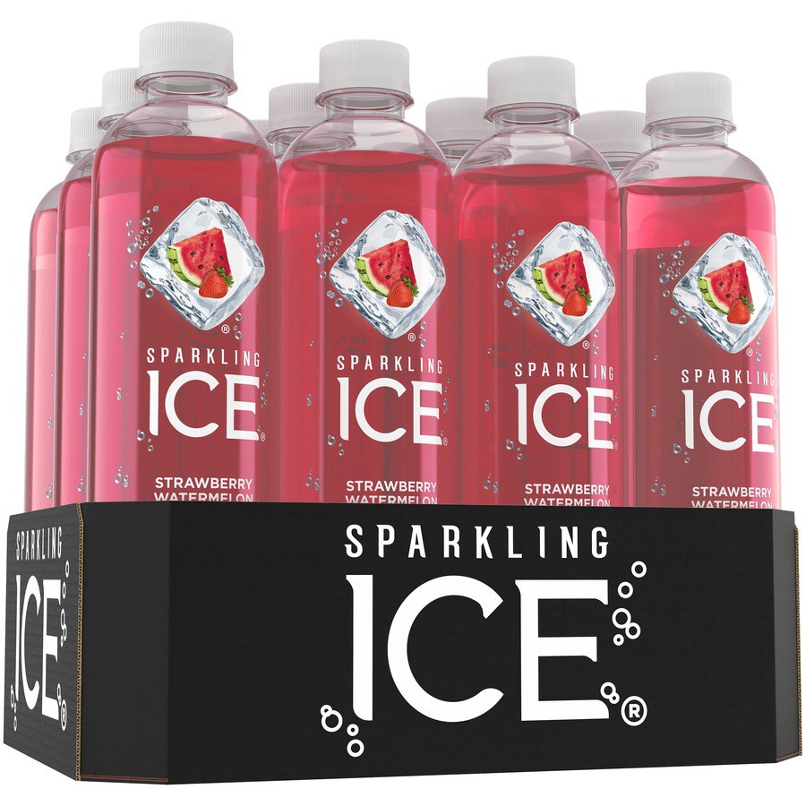 slide 2 of 8, Sparkling ICE Zero Sugar Strawberry Watermelon Sparkling Water 12 - 17 fl oz Bottles, 12 ct