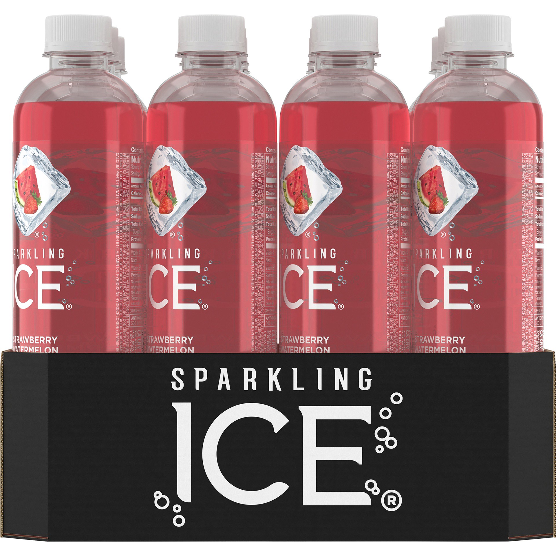 slide 6 of 8, Sparkling ICE Zero Sugar Strawberry Watermelon Sparkling Water 12 - 17 fl oz Bottles, 12 ct