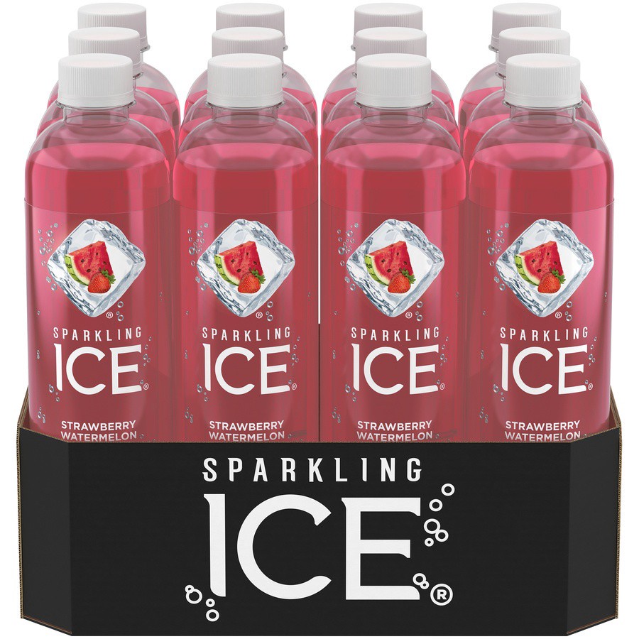 slide 1 of 8, Sparkling ICE Zero Sugar Strawberry Watermelon Sparkling Water 12 - 17 fl oz Bottles, 12 ct