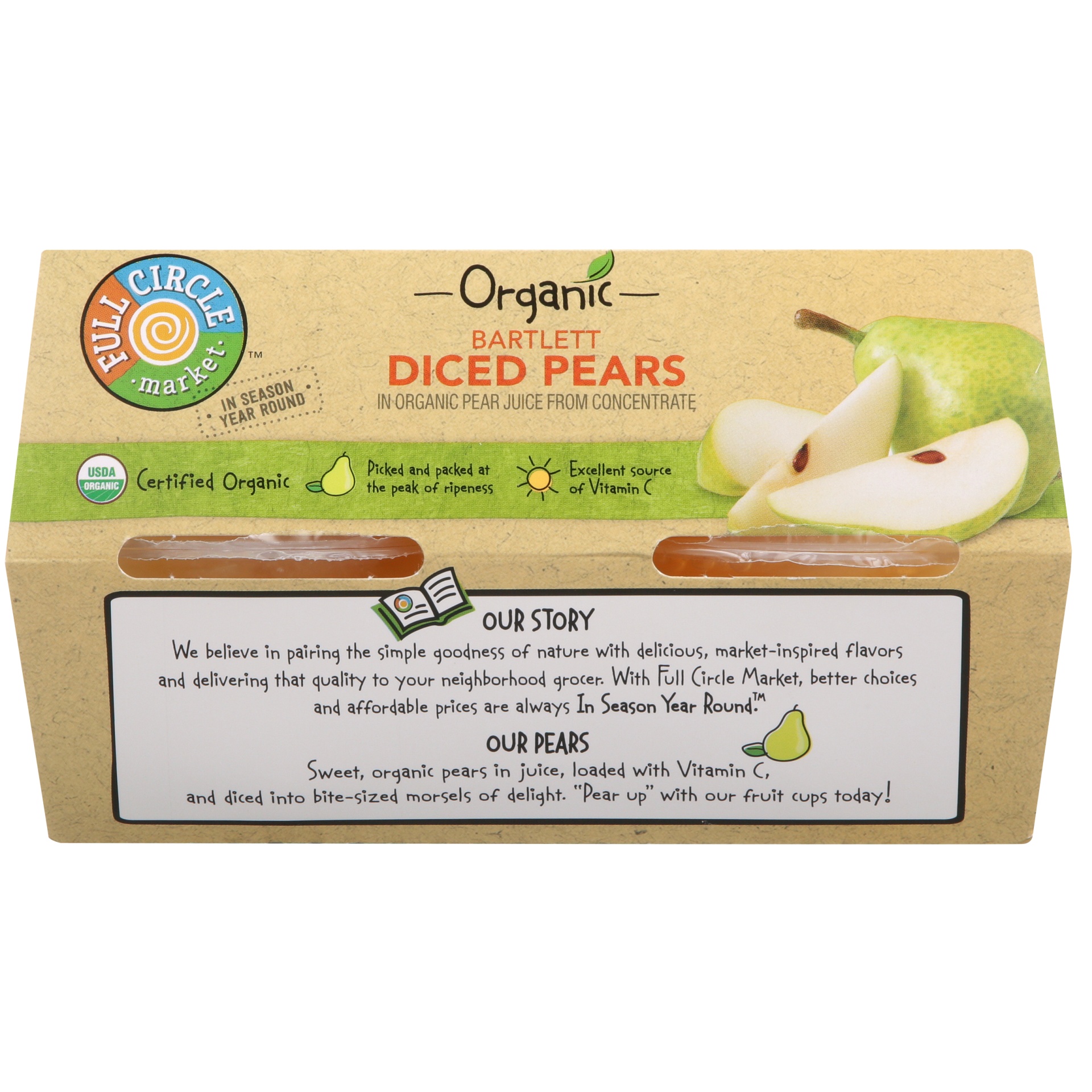 slide 6 of 6, Full Circle Market Organic Diced Pears, 4 ct; 4 oz