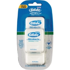 slide 1 of 1, Oral-B Glide Pro-Health Floss 43.7 Yds Mint, 3 ct