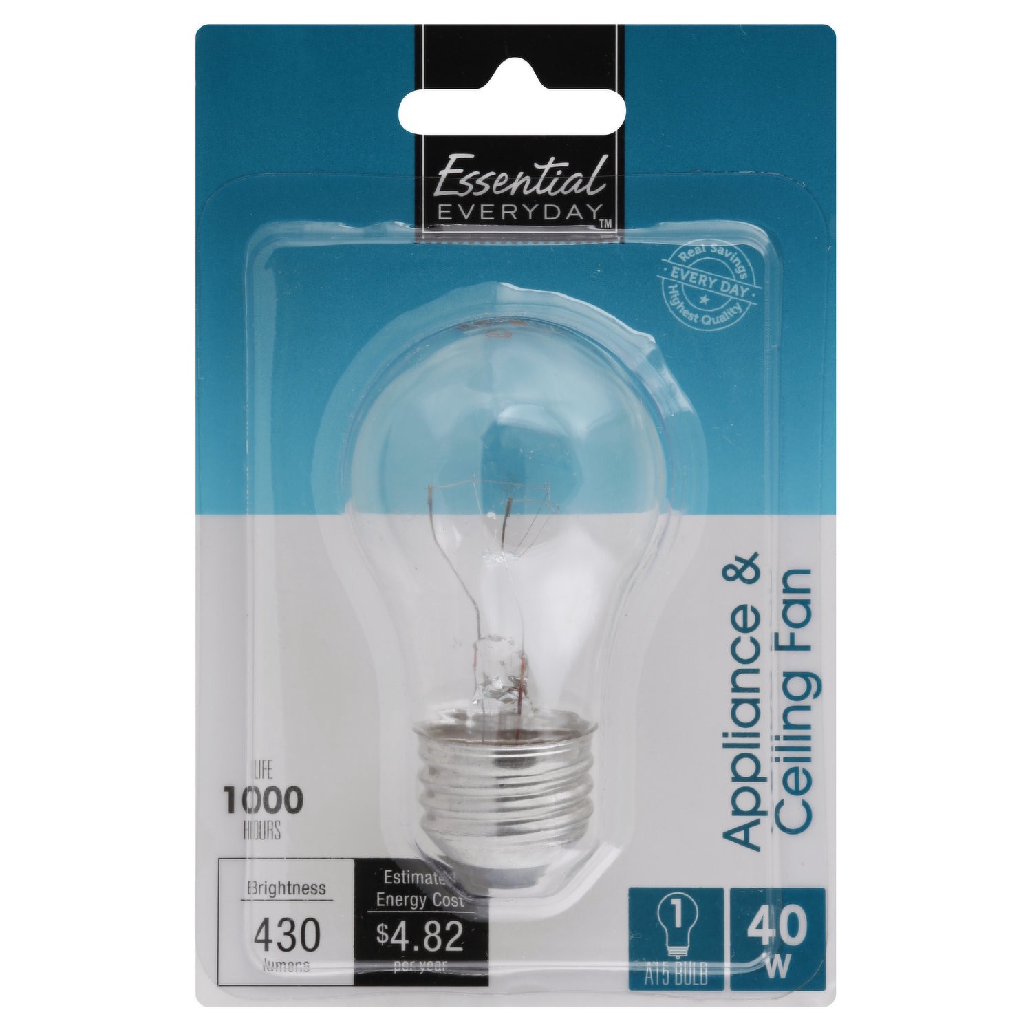 slide 1 of 1, Essential Everyday Light Bulb, Appliance & Ceiling Fan, 1 ct