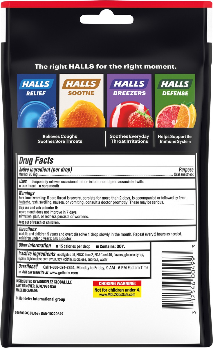 slide 8 of 12, HALLS Relief Max Strength Frozen Cherry Cough Drops, 20 Drops, 2.54 oz